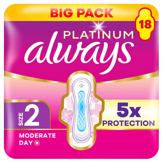 Platinum Long 18 Sanitary Pads With by always