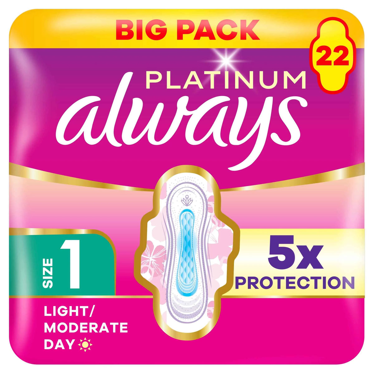 Platinum Normal 22 Sanitary Pads With by always
