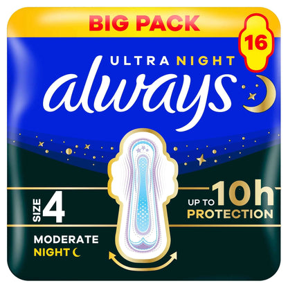 Ultra Secure Night Sanitary Towels by always