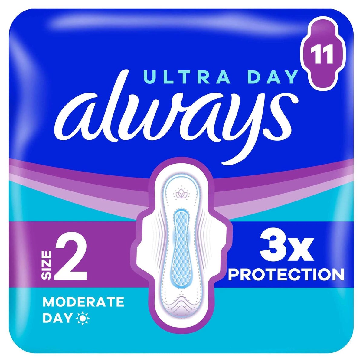 Ultra Size 2 Long With Wings Sanitary by always