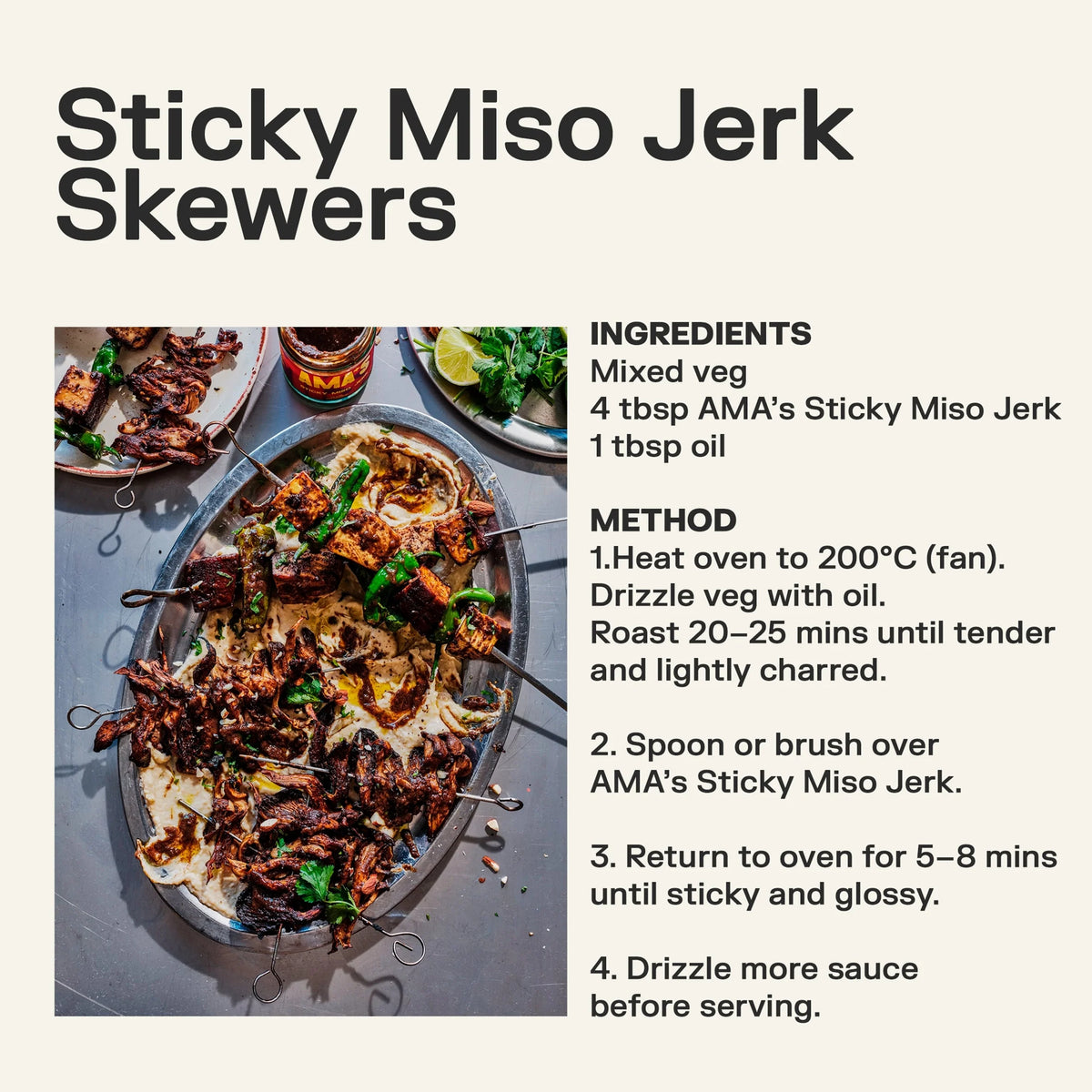 Ama's Sticky Miso Jerk Sauce 185g by AMA’S