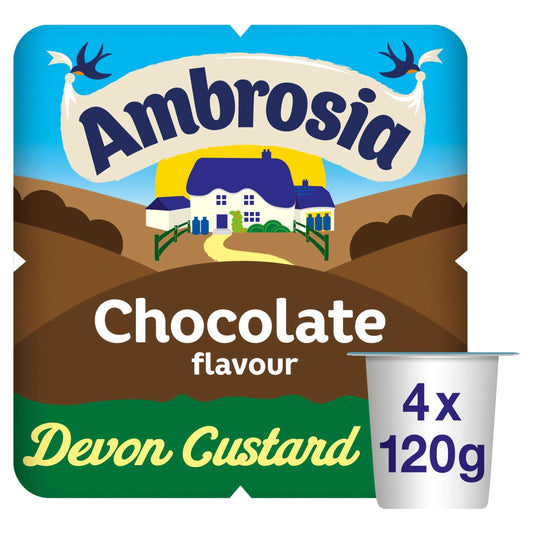Ready To Eat Chocolate Devon Custard 4 X 120g by Ambrosia
