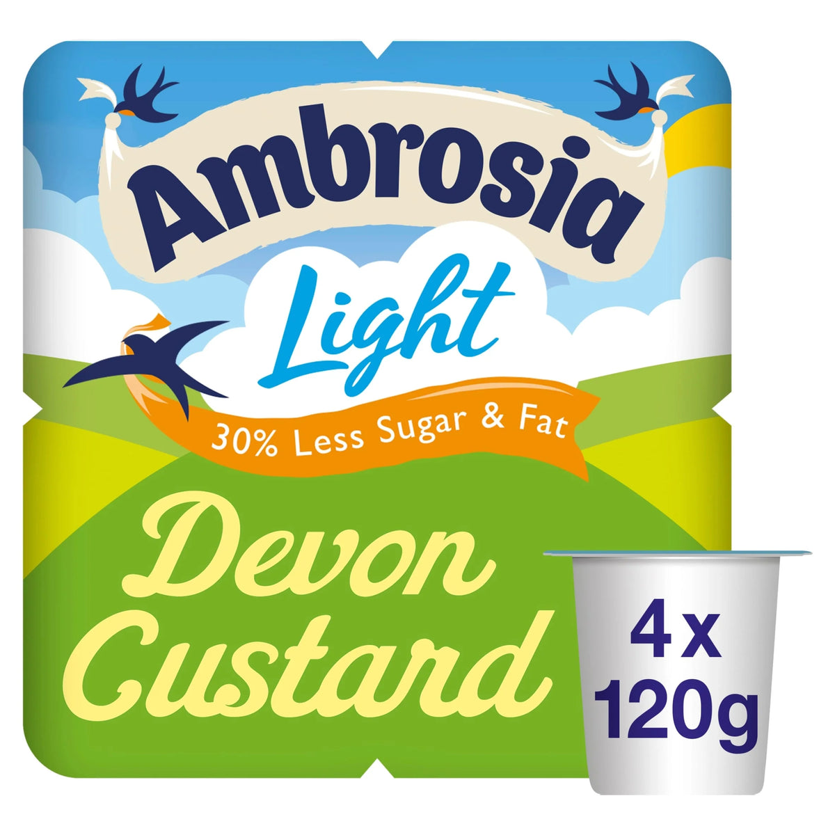 Ready To Eat Light Devon Custard 4 X by Ambrosia
