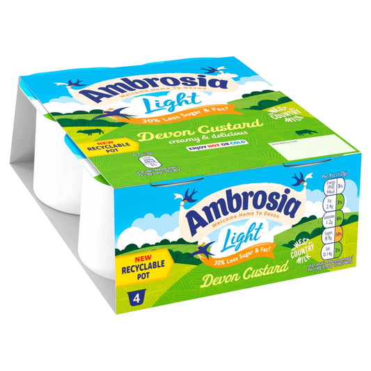 Ready To Eat Light Devon Custard 4 X by Ambrosia