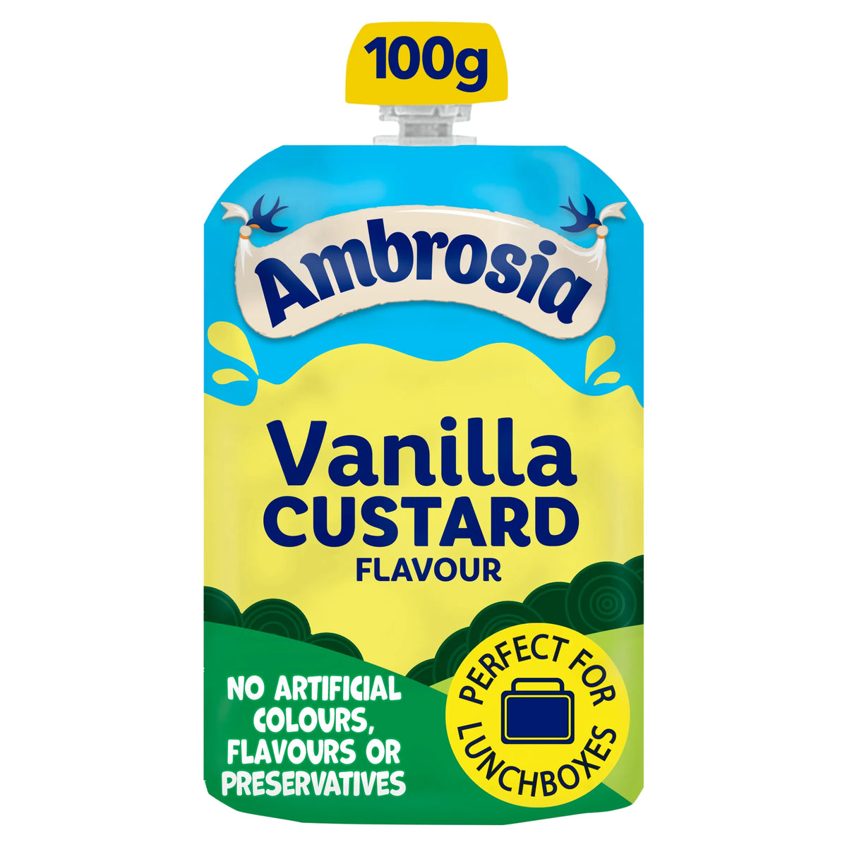 Vanilla Custard Dessert Snack Pouch by Ambrosia at The British Vault