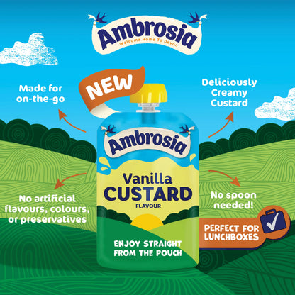 Vanilla Custard Dessert Snack Pouch by Ambrosia at The British Vault