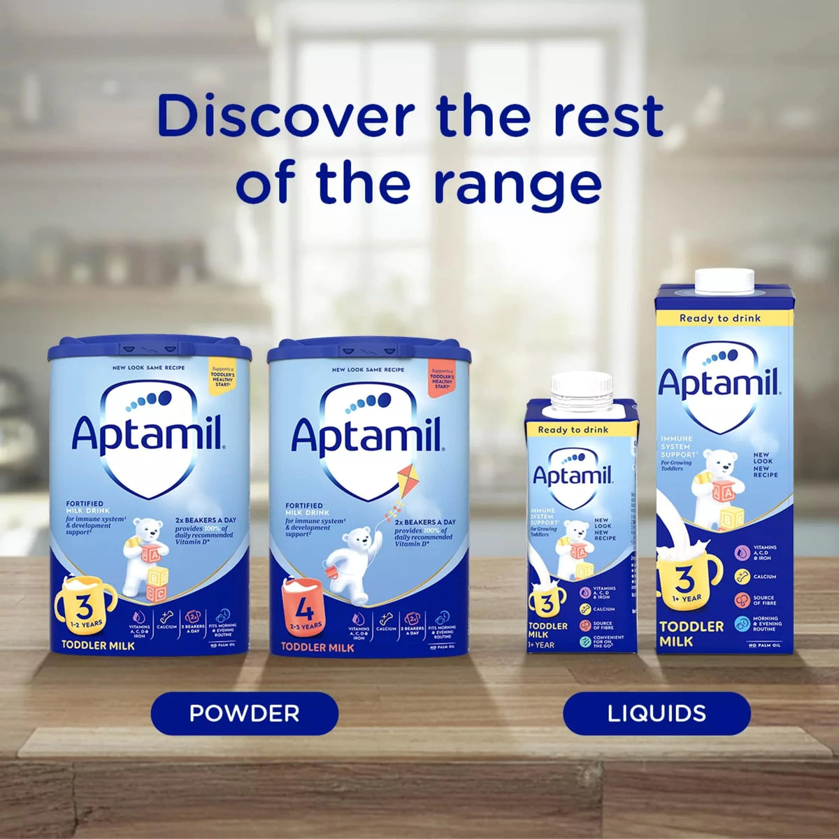 3 Toddler Milk Formula Liquid Ready To Feed 1-3 Years 200ml by Aptamil
