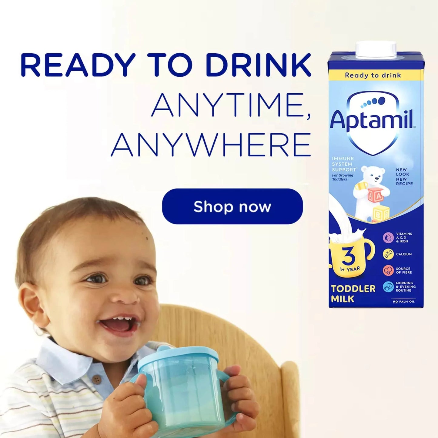 3 Toddler Milk Formula Liquid Ready To Feed 1-3 Years 200ml by Aptamil