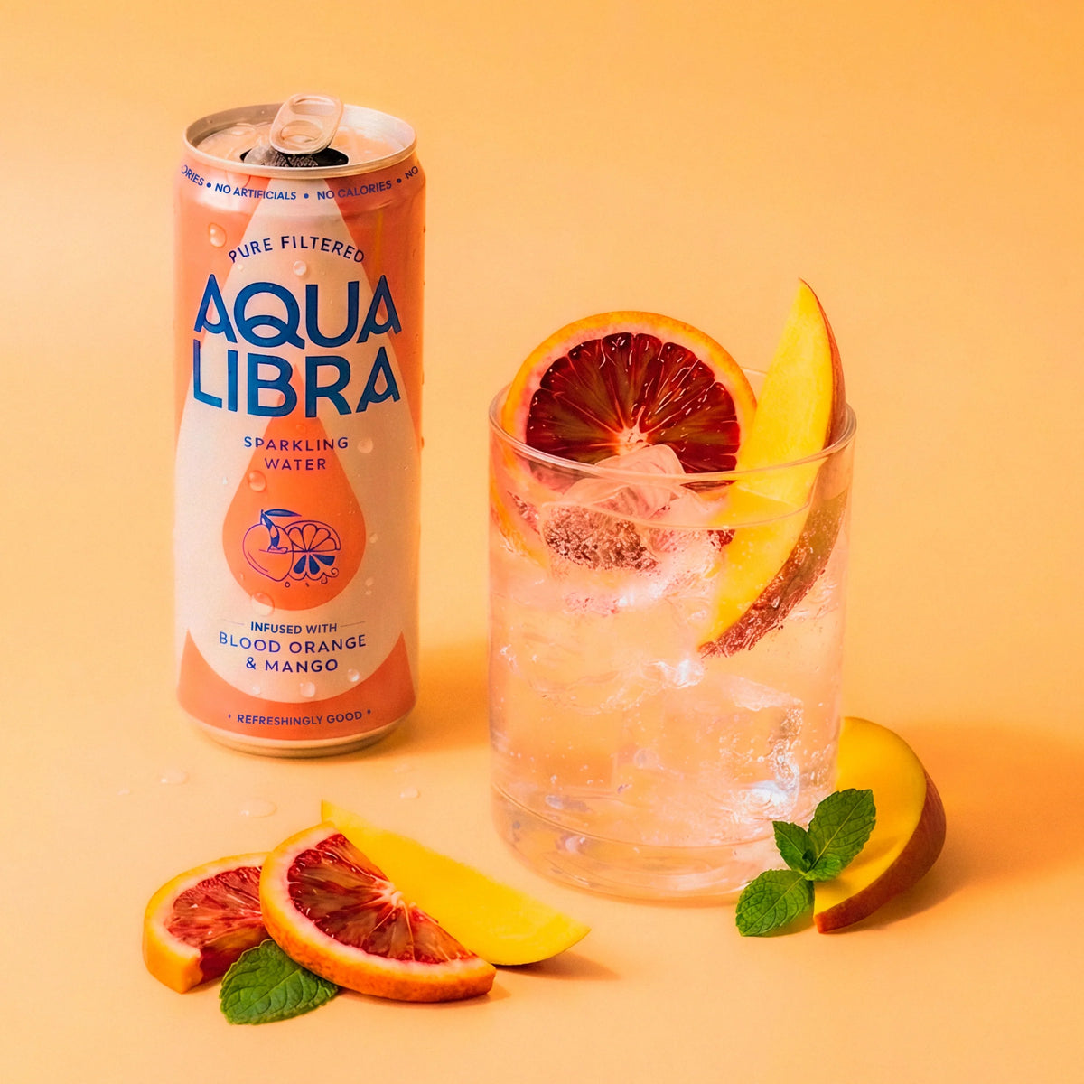 Sparkling Water Blood Orange & by AQUA LIBRA at The British Vault