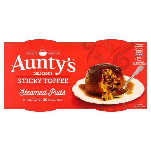 Sticky Toffee Steamed Puddings 2 X 95g by AUNTYS