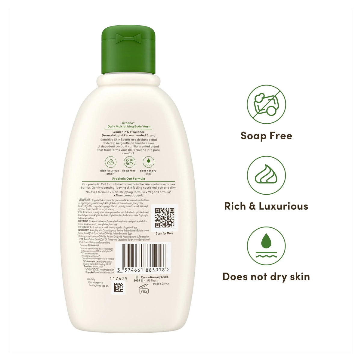 Daily Moisturising Body Wash Cocoa Butter Vanilla Scent by Aveeno