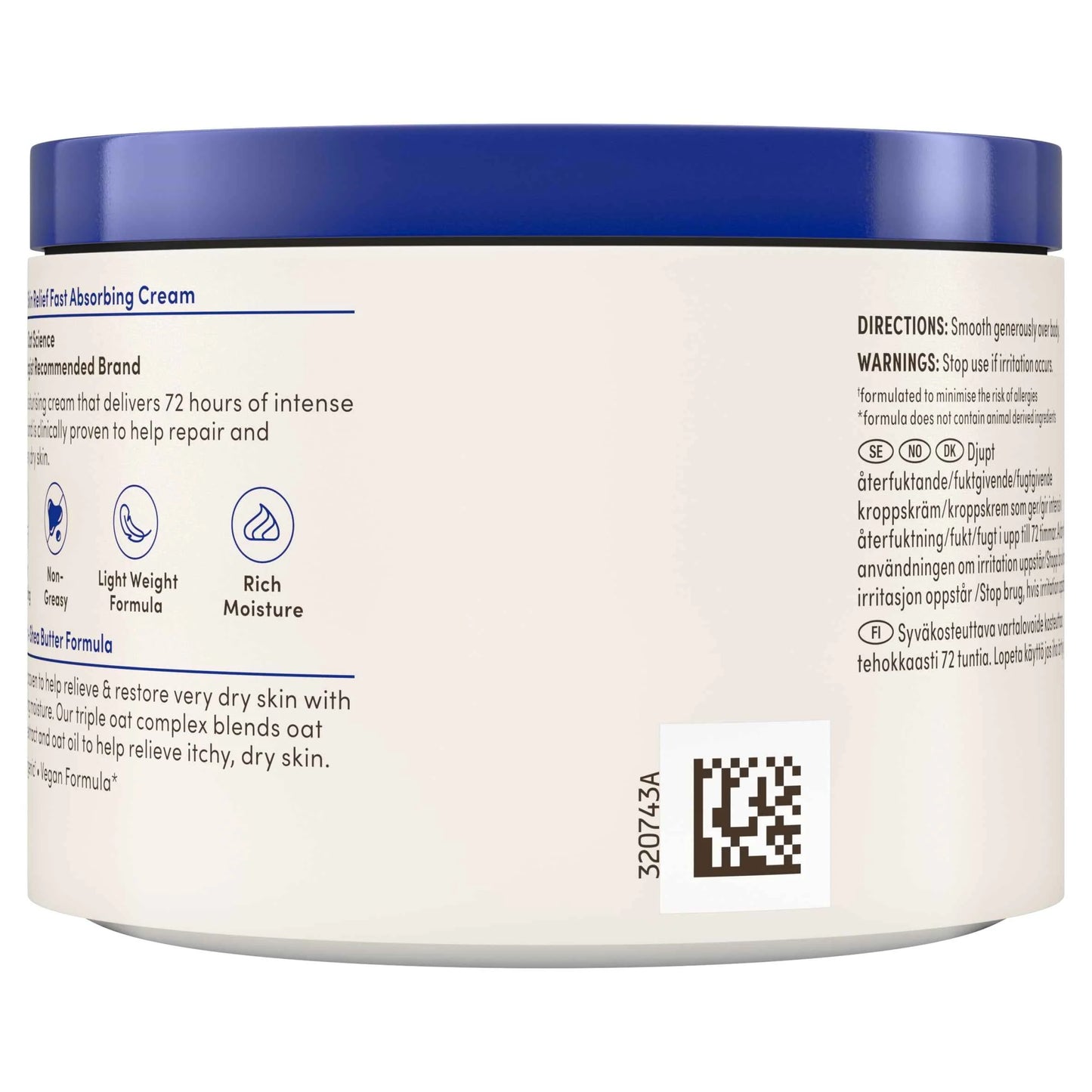 Skn Rel Fast Absorbing Cream 400ml by Aveeno