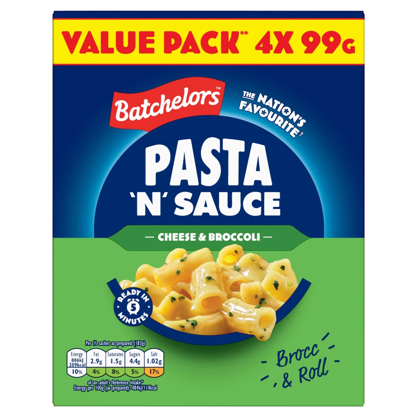 Pasta 'n' Sauce Cheese & Broccoli Pasta 4 X 99g by BATCHELORS