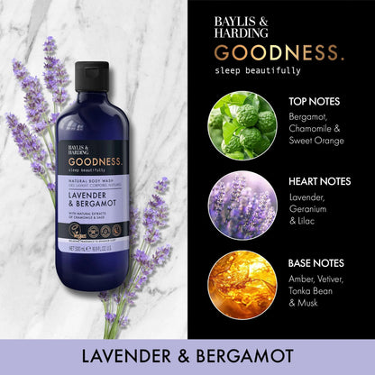 Goodness Natural Body Wash Lavender & Bergamot by BAYLIS & HARDING