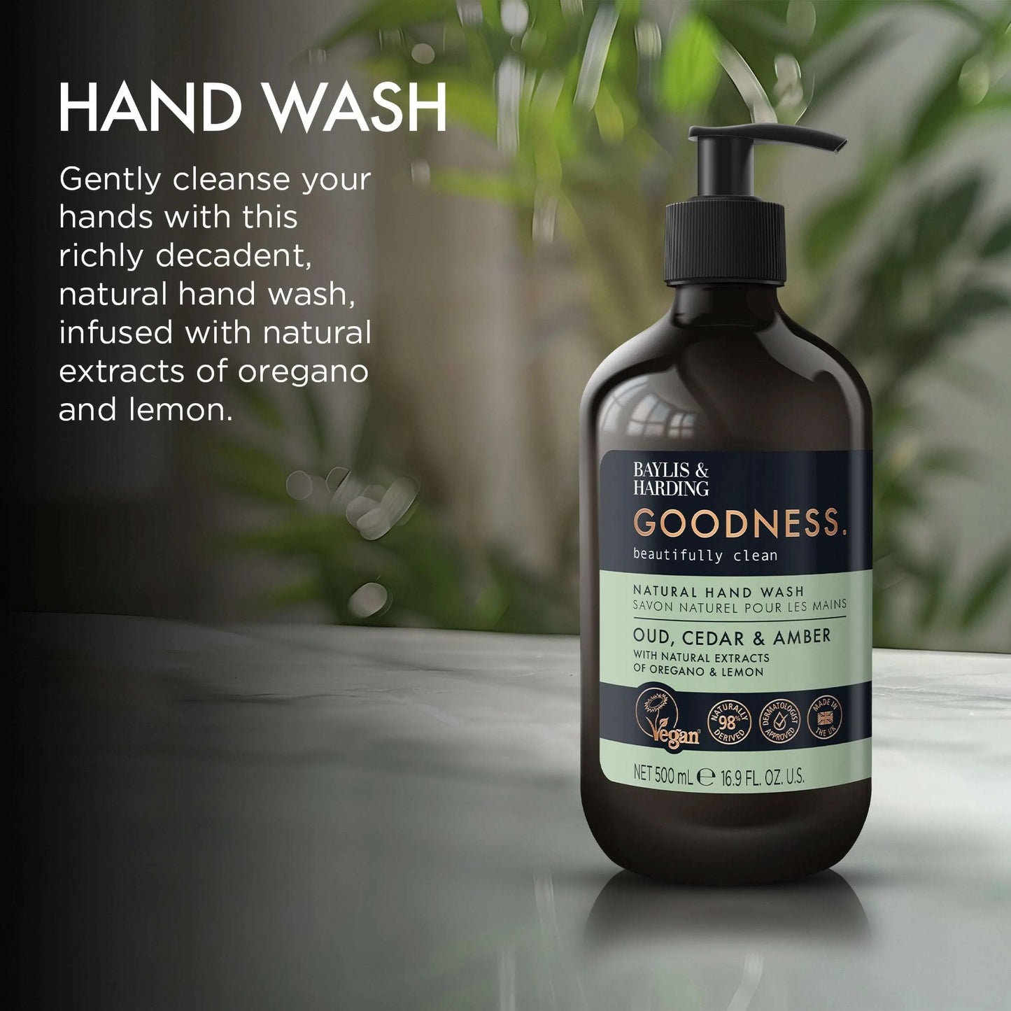 Goodness Natural Hand Wash - by BAYLIS & HARDING
