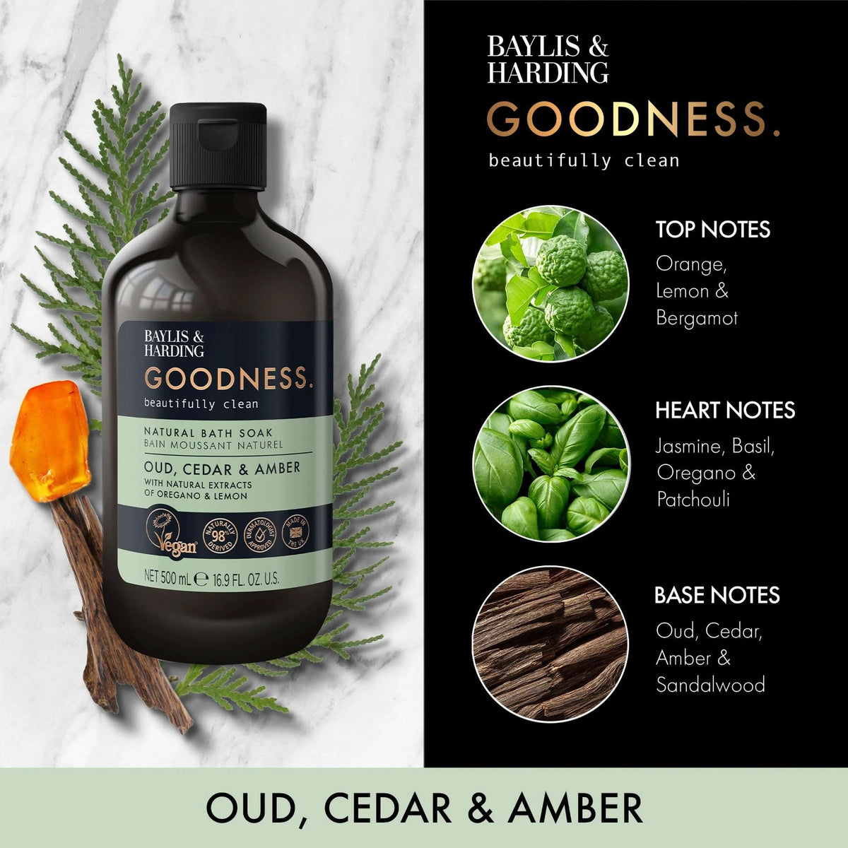 Goodness Oud Cedar & Amber by BAYLIS & HARDING
