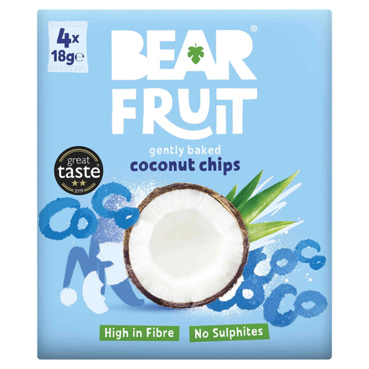 Dried Coconut Chips 4x18g by BEAR FRUIT