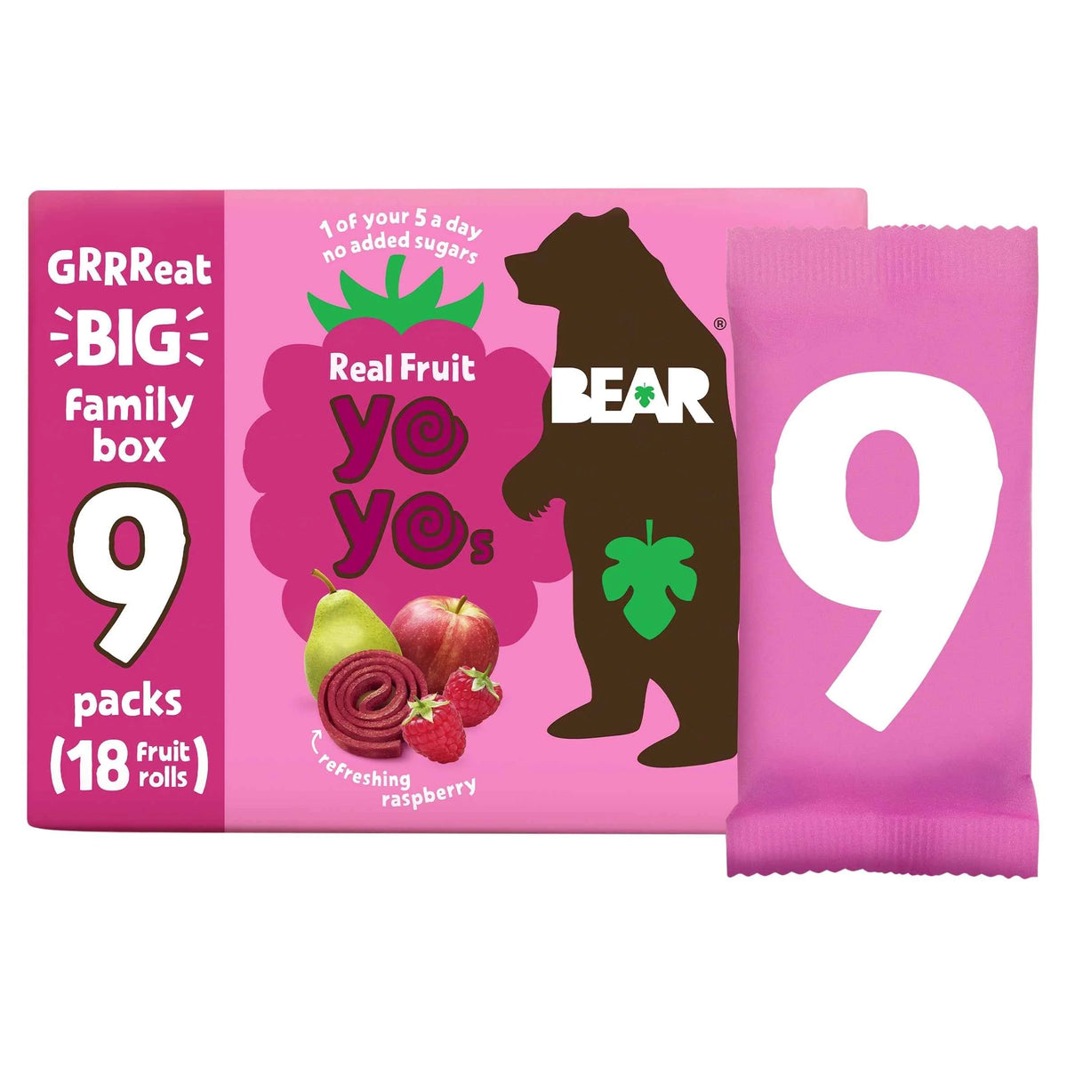 Fruit Yoyos Raspberry Family Pack 9 X 20g by BEAR