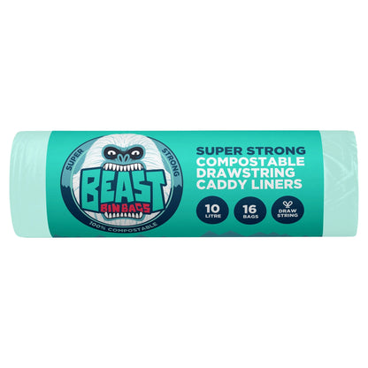 Drawstring 10l Compostable Caddy Liners by BEAST