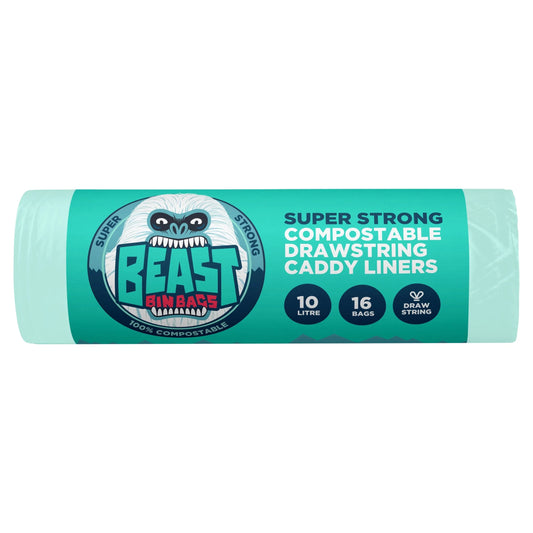 Drawstring 10l Compostable Caddy Liners by BEAST