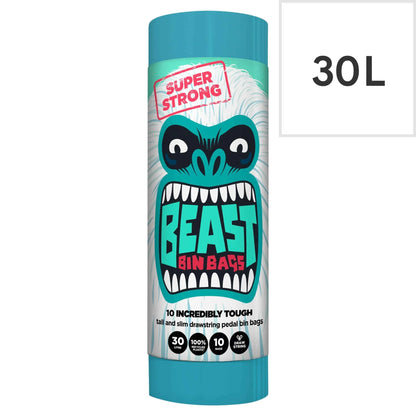 Super Strong 30l Tall & Slim Bin Bags by BEAST