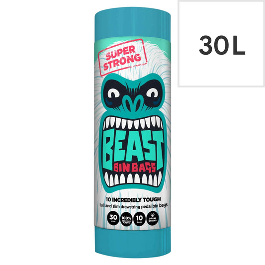 Super Strong 30l Tall & Slim Bin Bags by BEAST