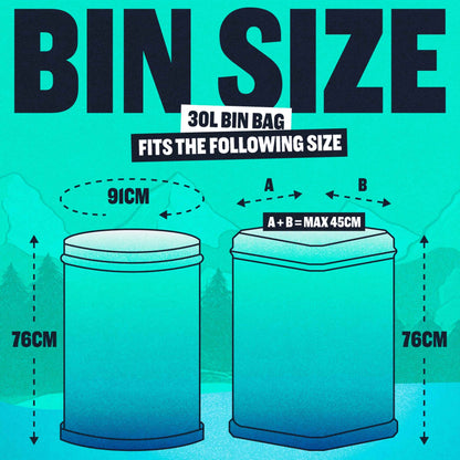 Super Strong 30l Tall & Slim Bin Bags by BEAST
