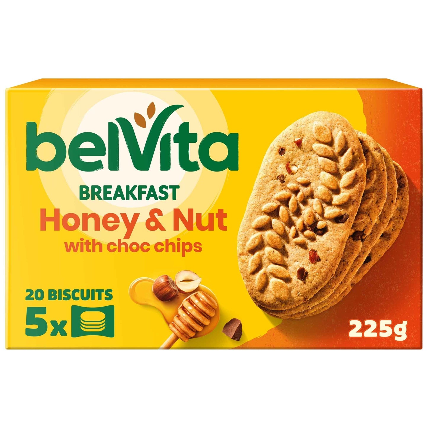 Breakfast Honey & Nut With Chocolate Chip Cereal Biscuit by belVita