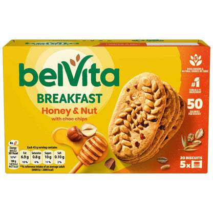 Breakfast Honey & Nut With Chocolate Chip Cereal Biscuit by belVita
