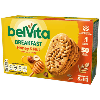 Breakfast Honey & Nut With Chocolate Chip Cereal Biscuit by belVita