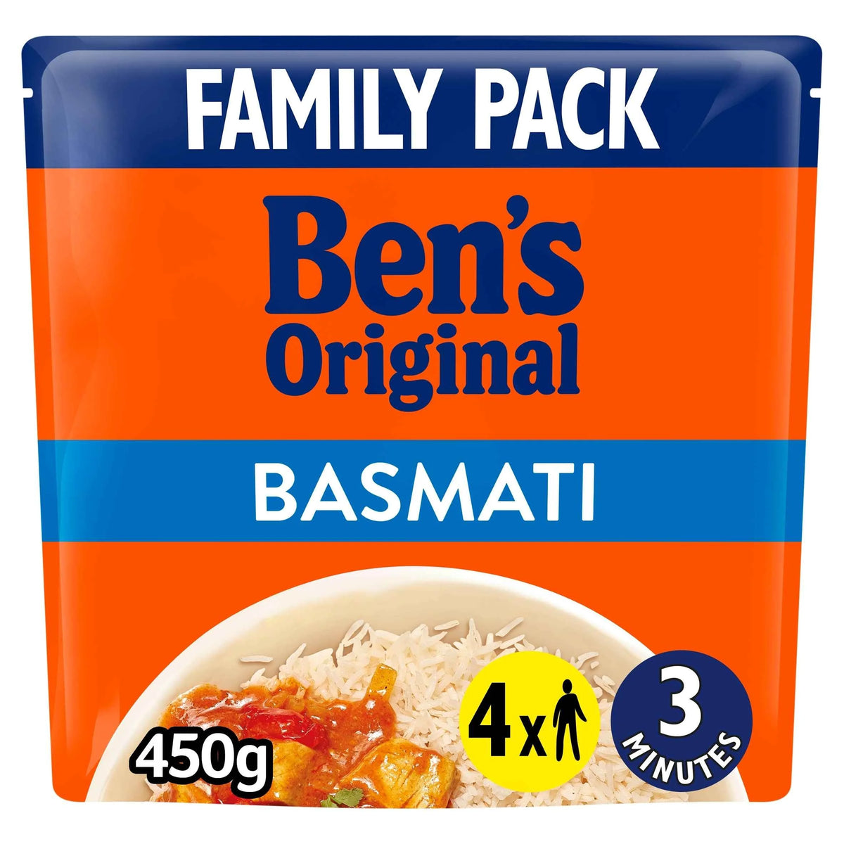 Bens Original Basmati Microwave Rice Family Pack 450g by Ben's
