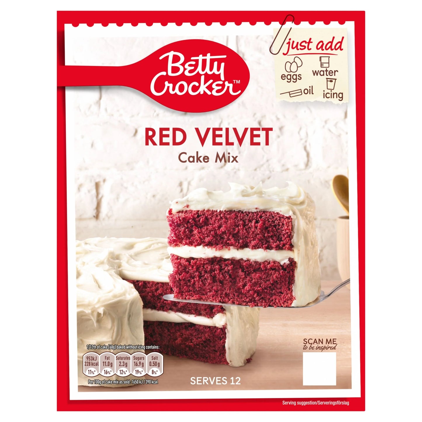 Cake Mix - Red Velvet 425g by Betty Crocker