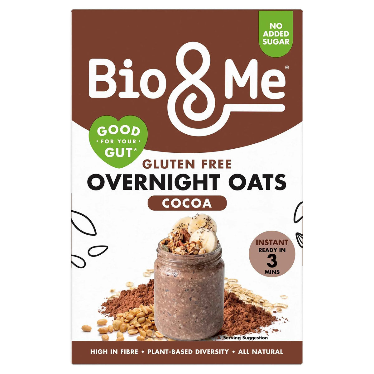 Cocoa Gluten Free Overnight Oats 350g by Bio&Me