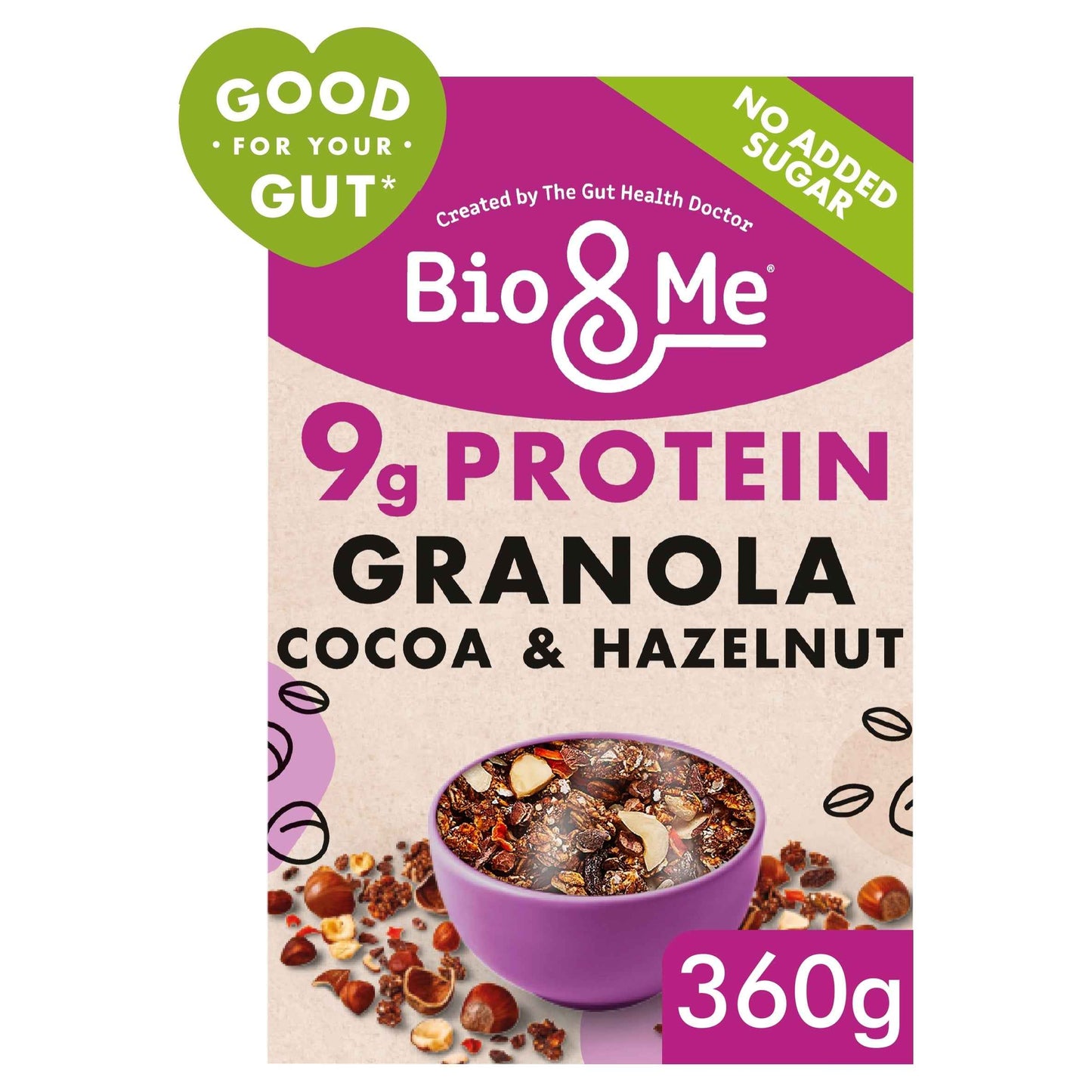 Cocoa & Hazelnut Protein Granola 360g by Bio&Me