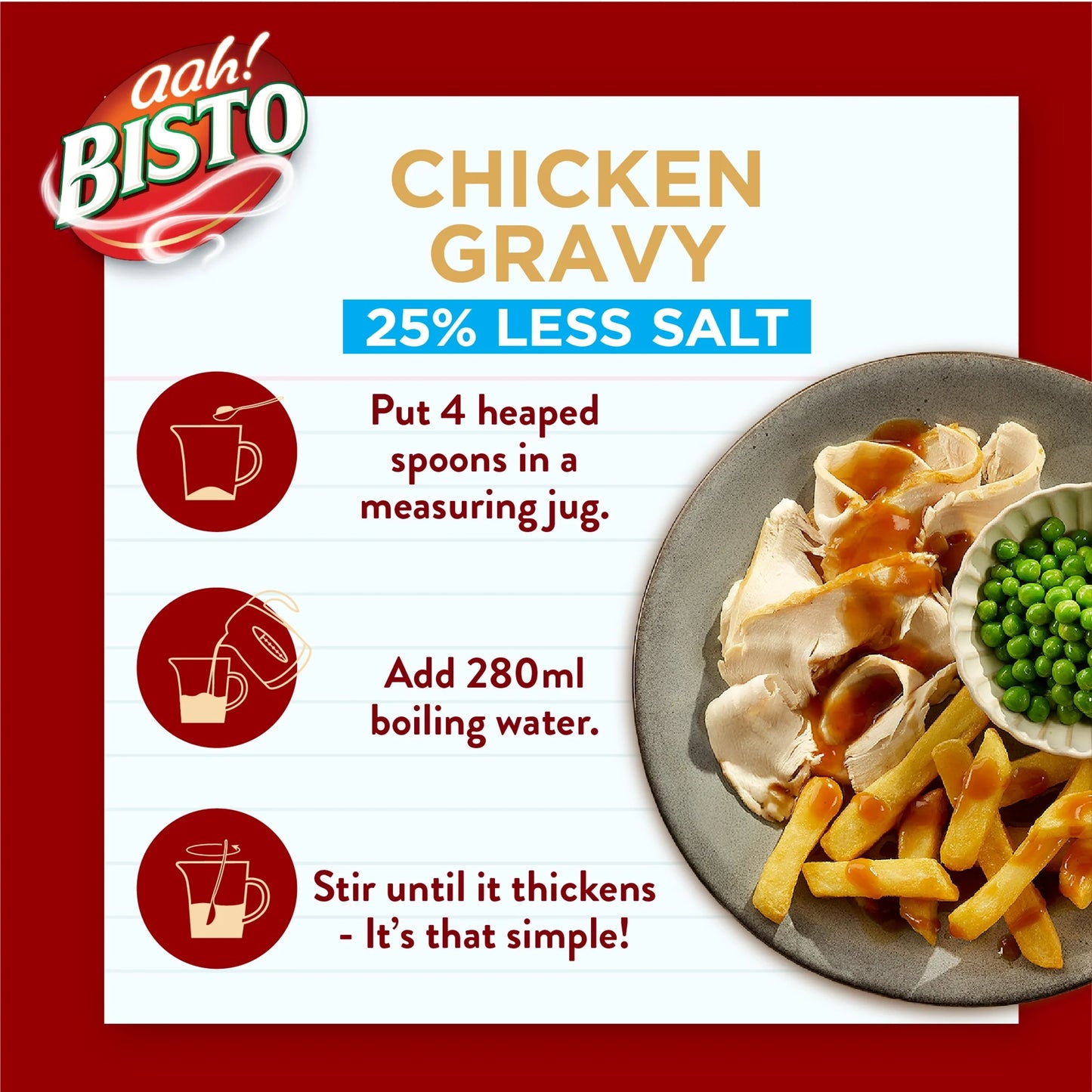 Reduced Salt Chicken Gravy Granules 190g by BISTO