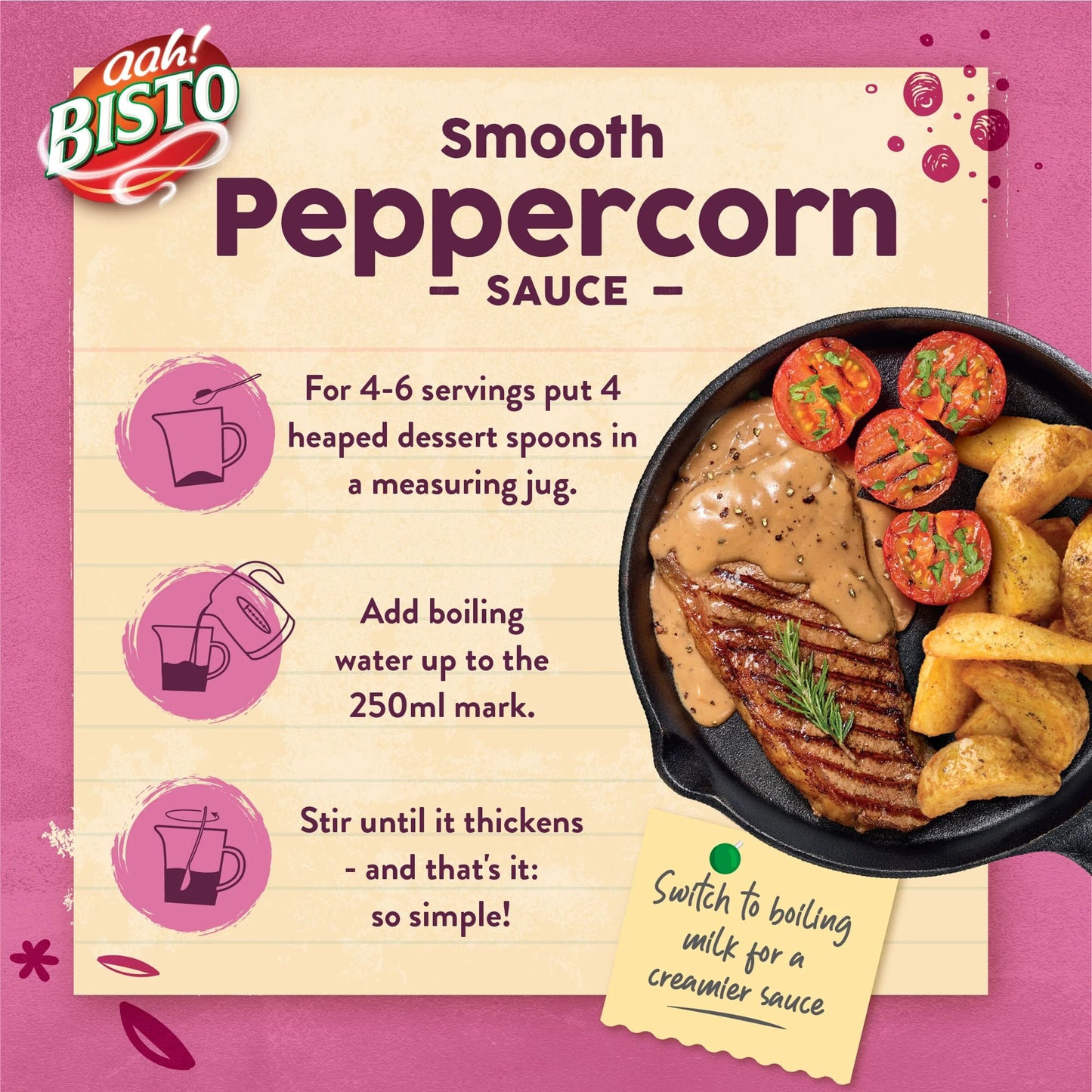 Smooth Peppercorn Sauce Mix 170g by BISTO