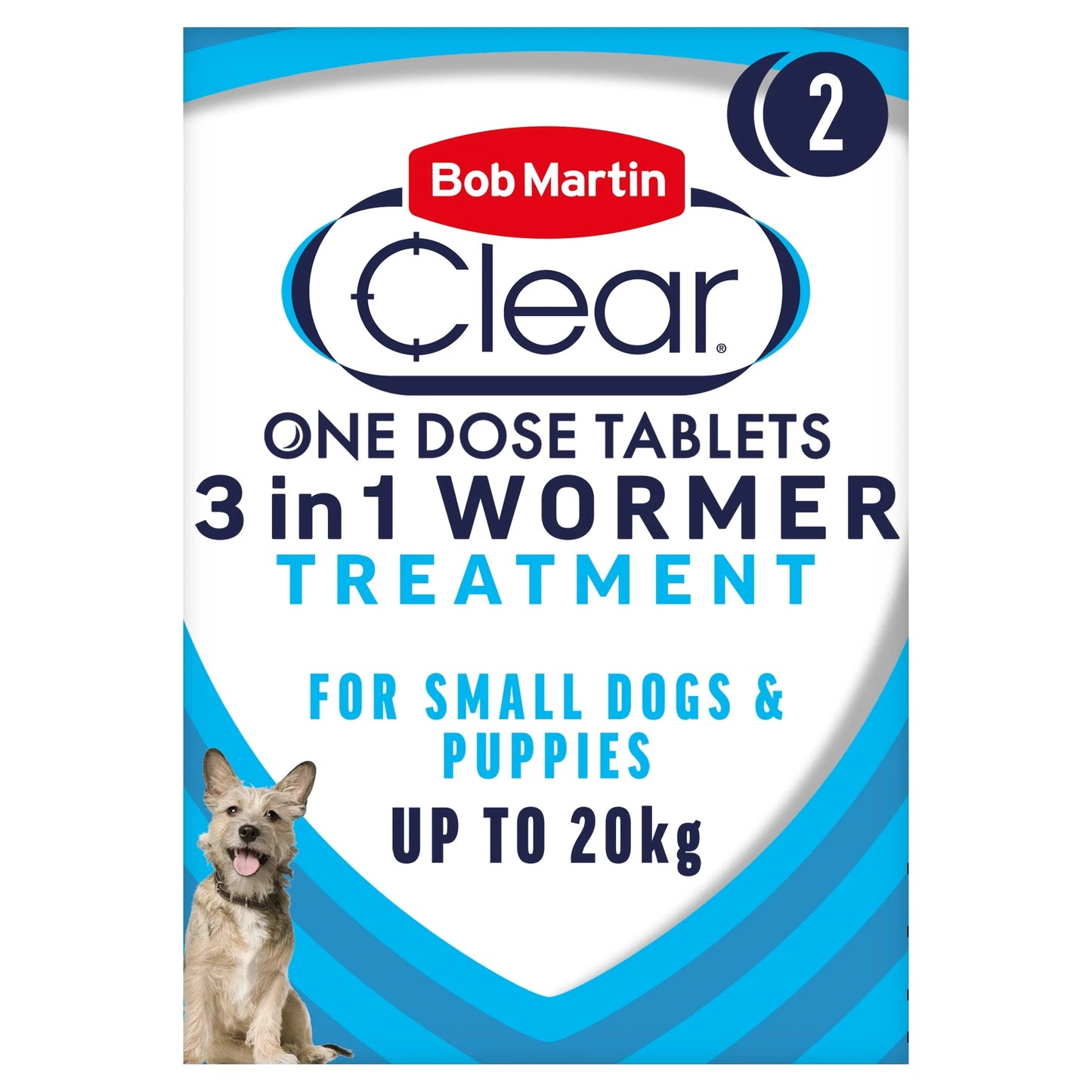 Clear 3 In 1 Wormer Dog 2 Tablets by BOB MARTIN