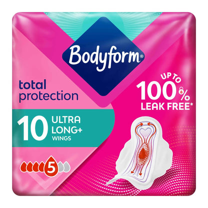 Ultra Long Sanitary Towels Wings 10 Pack by BODYFORM