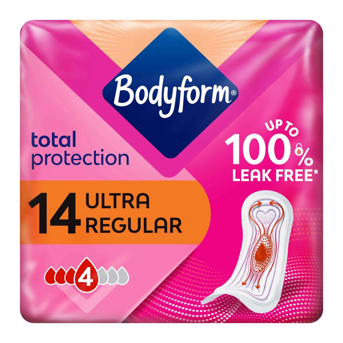 Ultra Normal Sanitary Towels 14 Pack by BODYFORM