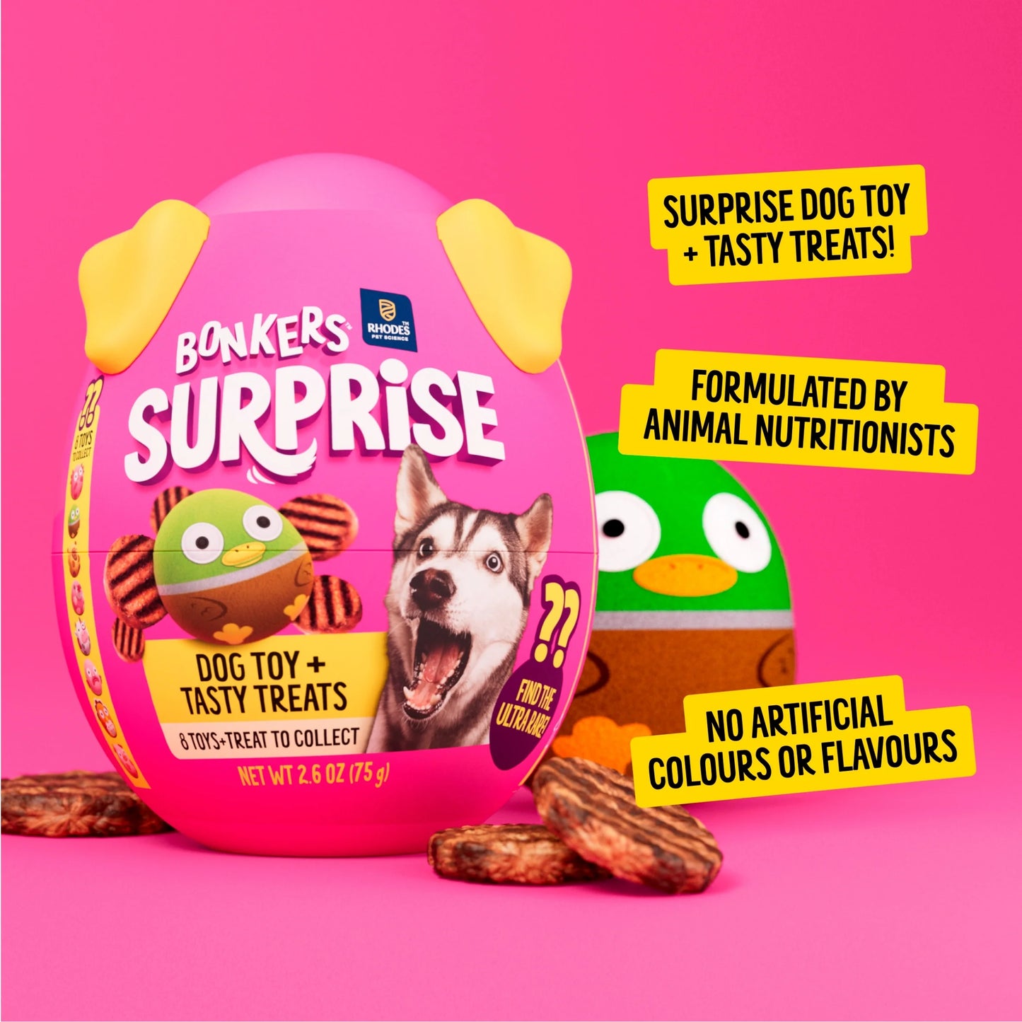 Dog Treats Bbq Patties & Toys Chicken by Bonkers