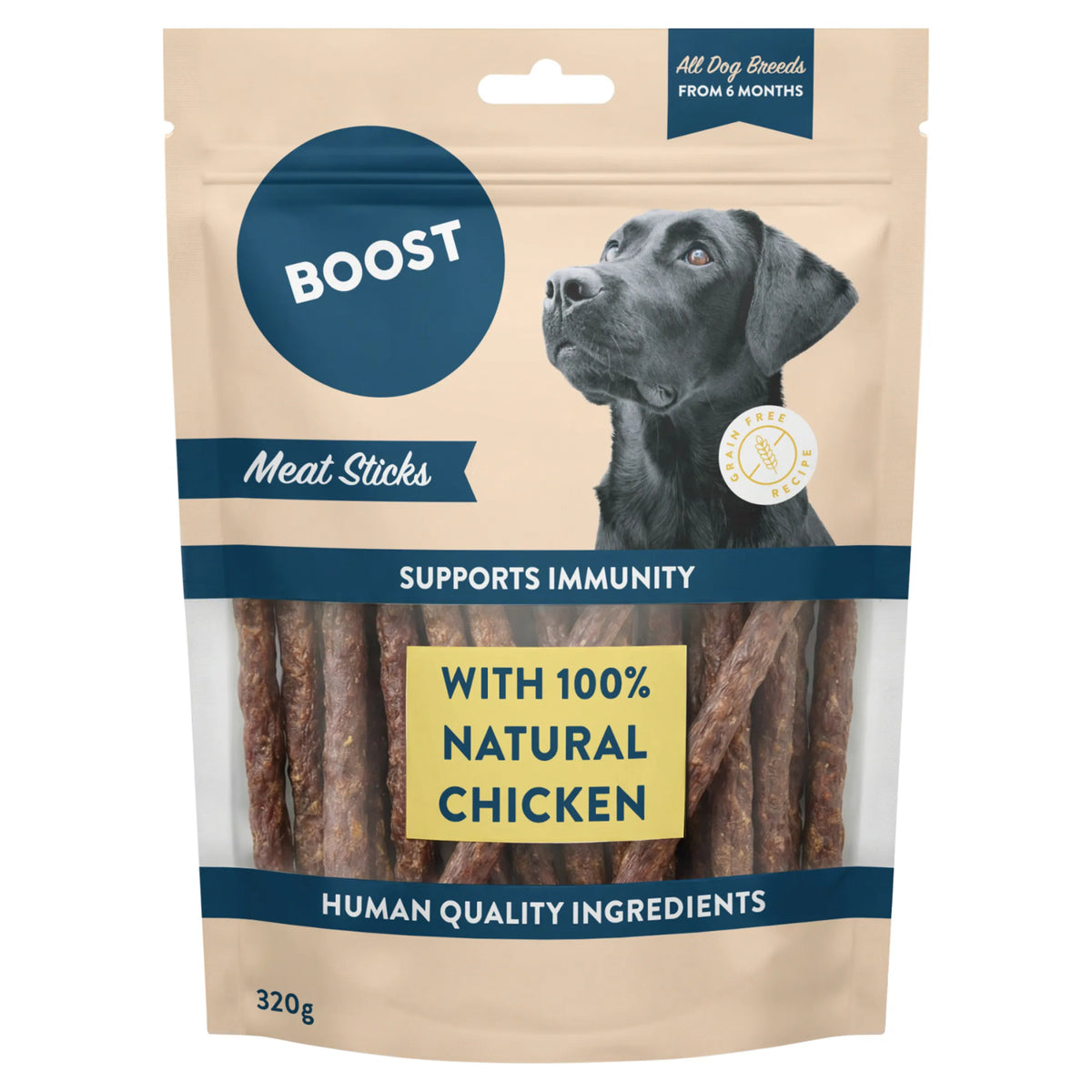 100% Natural Chicken Sticks Dog Treats by BOOST at The British Vault