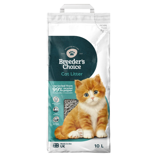Recycled Paper Cat Litter 10l by Breeder's Choice