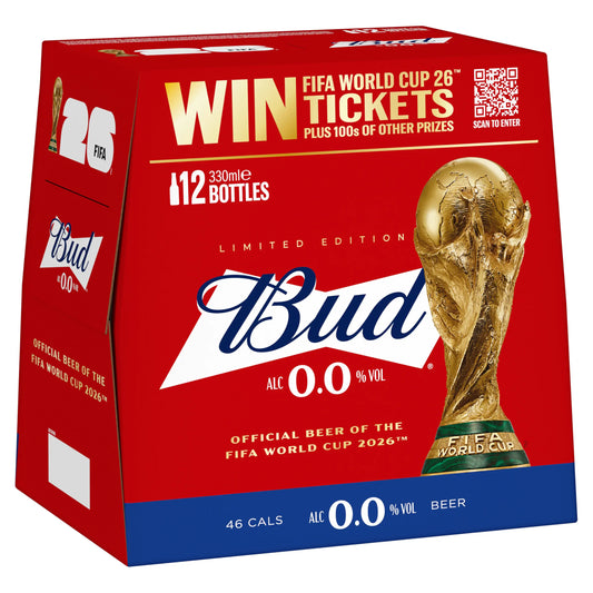 0.0% Alcohol Free Beer 12x330ml by BUDWEISER at The British Vault