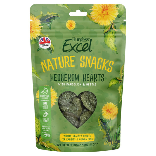 Excel Hedgerow Hearts Treats 60g by Burgess