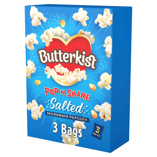 Microwave Salted Popcorn 3x60g by BUTTERKIST
