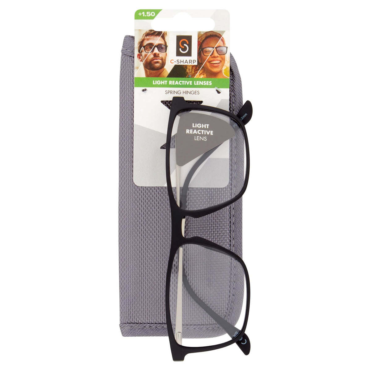 Unisex Reading Glasses & Case +1.5 by C-SHARP