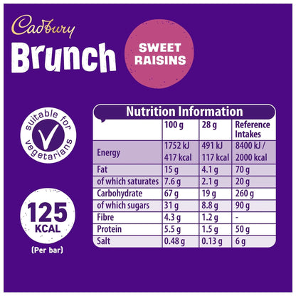 Brunch Sweet Raisins 4 X 28g by Cadbury