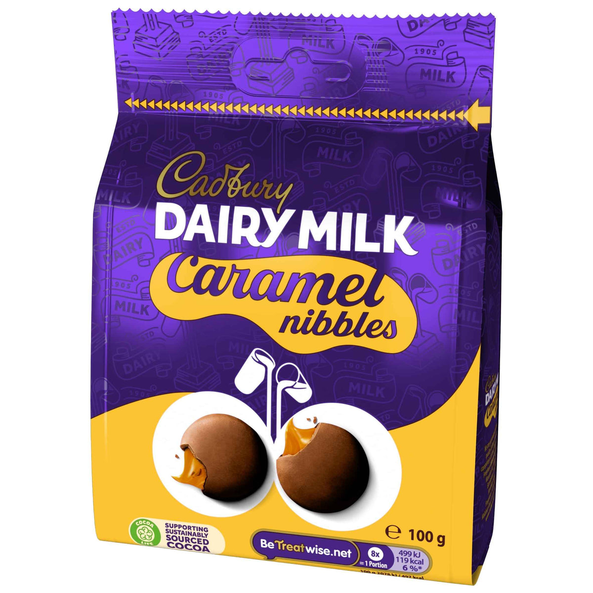 Dairy Milk Caramel Nibbles Chocolate Bag 100g by Cadbury