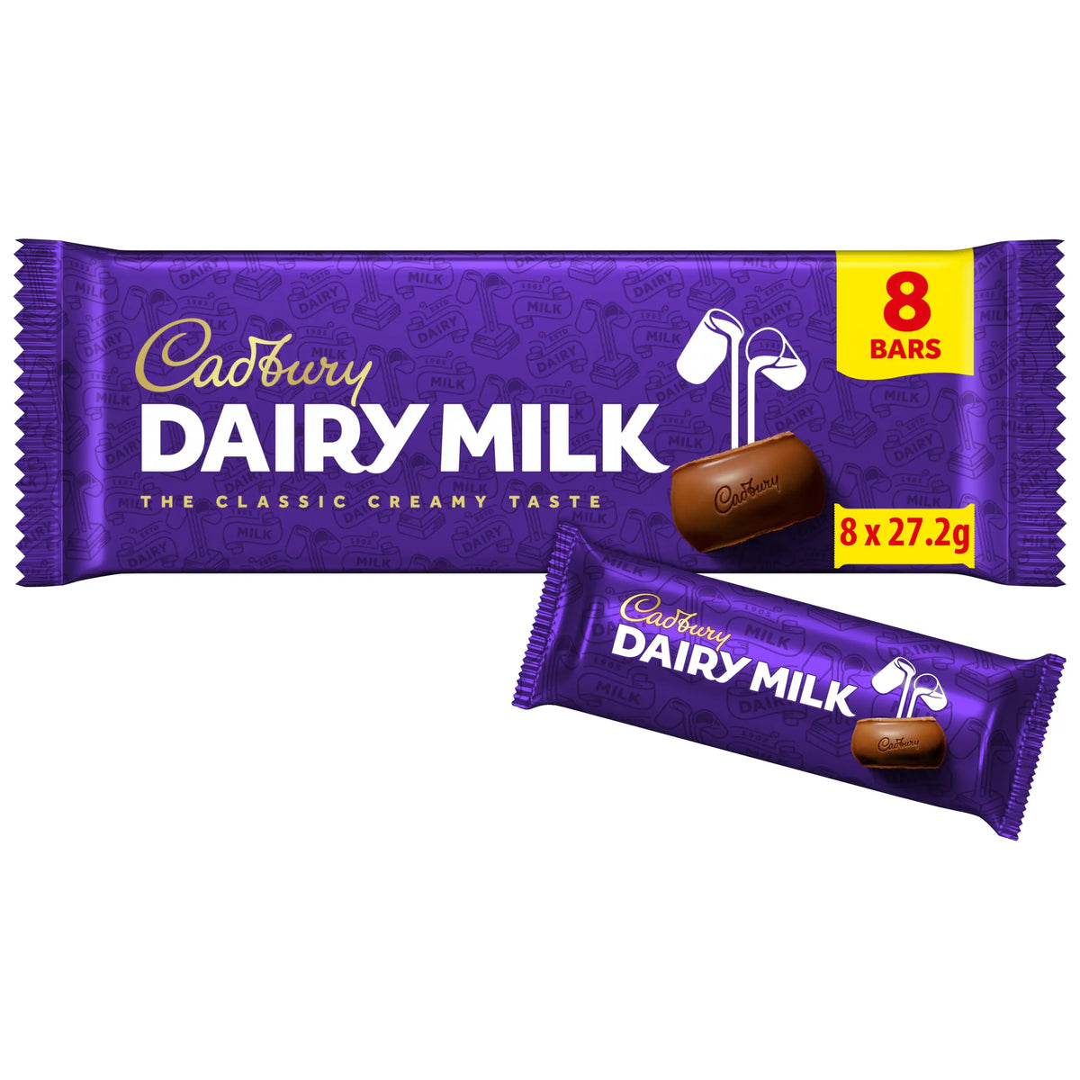 Dairy Milk Chocolate Bar 8 X 27.2g by Cadbury at The British Vault