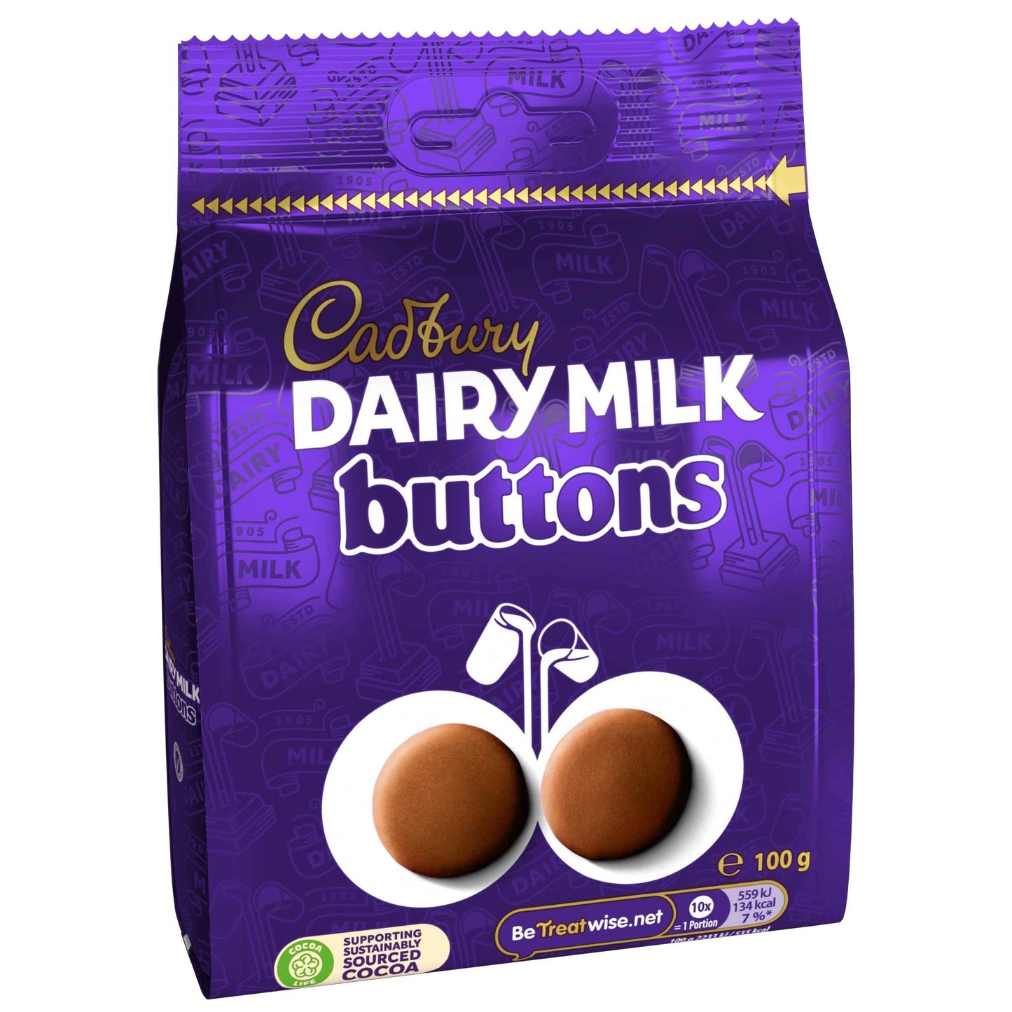 Dairy Milk Chocolate Buttons Bag 100g by Cadbury